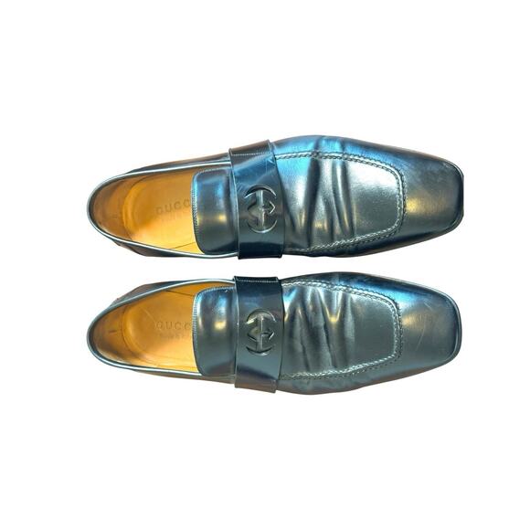 Gucci Men\'s Black Leather Mila Wimbledon Logo Loafers Size 10.5 Shoes main image 13